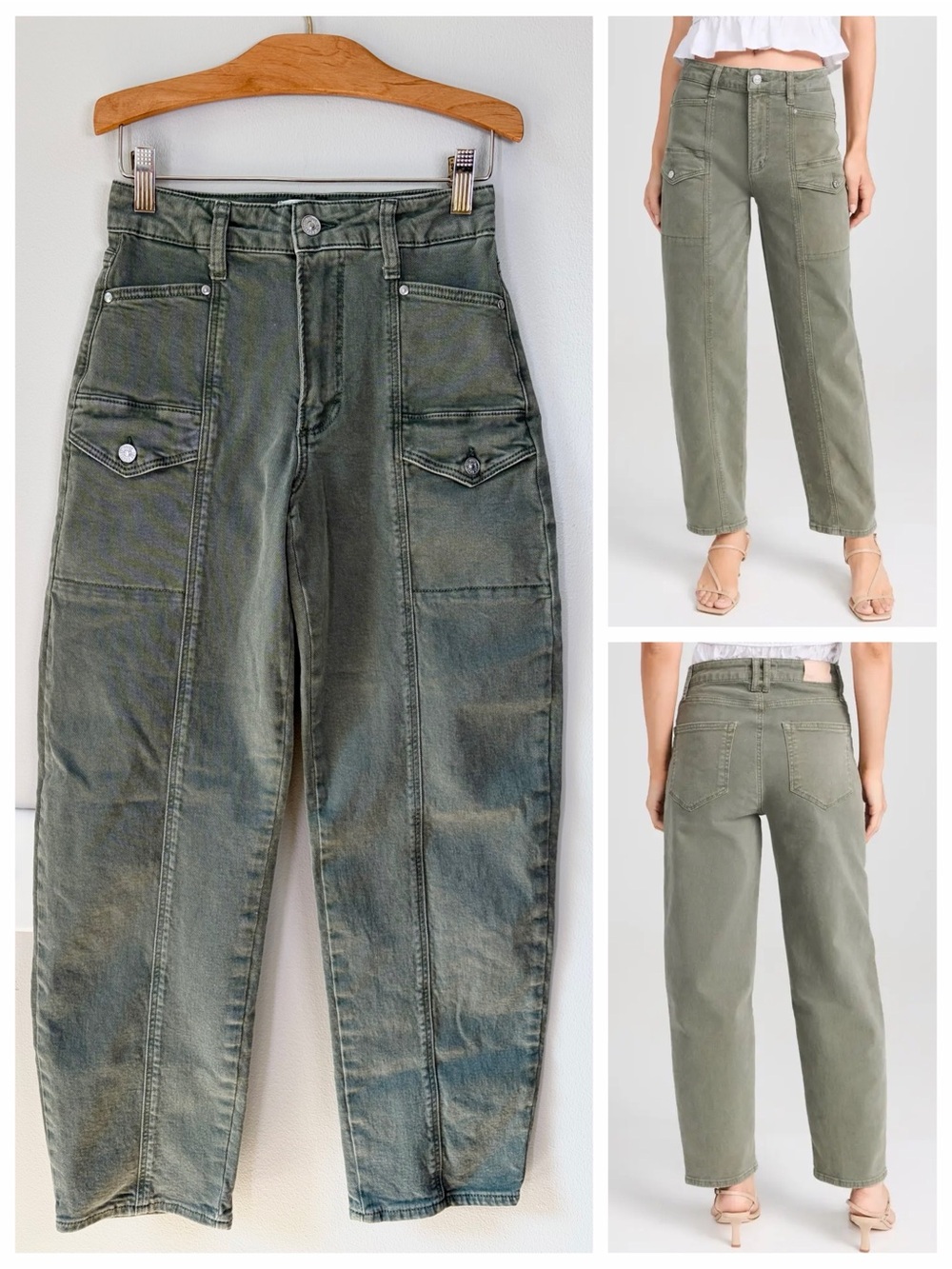 PAIGE Alexis Cargo Pants in Vintage Green Ivy Elevated Basics Utility